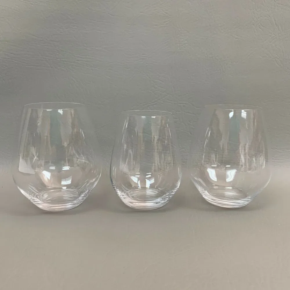 Spiegelau Clear Wine Glass Glasses Lot of‎ 3 Stemless 4 3/4